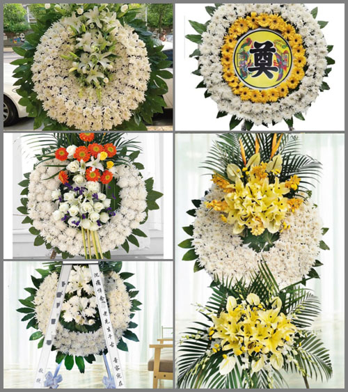 广东江门市新会区崖门镇古斗村的村花圈速递